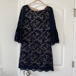 J&M Navy Lace Shift Dress
